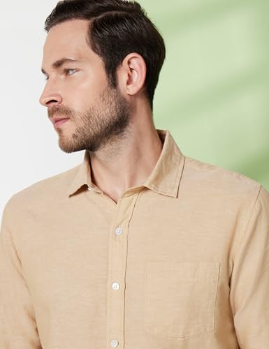 Image of Symbol Premium Men's Cotton Linen Casual Shirt - Regular Fit | Full Sleeve (Available in Plus Sizes)