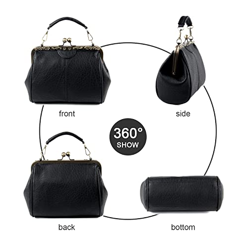 LUI SUI Damen Handtaschen Damen Top Griff Taschen PU Leder Stilvolle Tote Umhängetaschen Geldbörse Schwarz