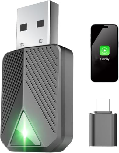 Image of Wireless Carplay Adapter, Convert Wired to Wireless CarPlay, Compatible with CarPlay, Plug and Play, Type-C /USB, Suitable for 800+ Vehicles (Black)