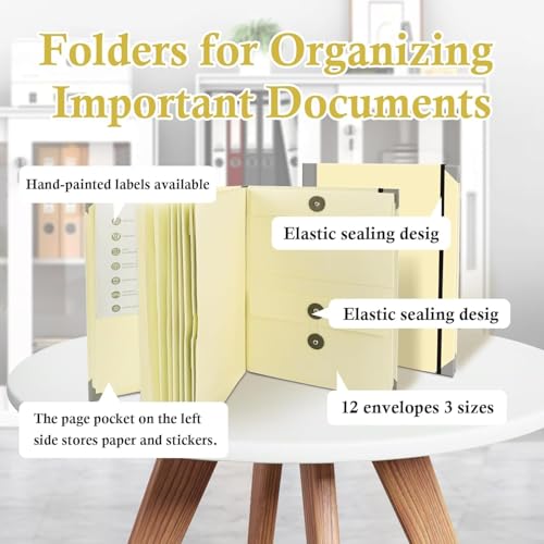 Image of Document Organizer Folio with Labels, Personal Family Important Document Binder, Life Binder Organizer Folio Kit for Birth Certificate, Passports, Photos & Letters - 1Pcs, Multicolor