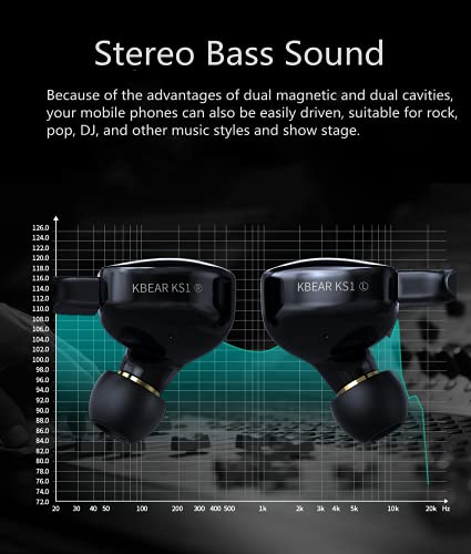 KBEAR-KS1-Wired-Earbuds-Earphones-1DD-Deep-Bass-Earbuds-Noise-Cancelling-in-Ear-Earbuds-with-Microphone-Ear-Hooks-for-Laptop-Android-Phone-Computer-Workouts-Running