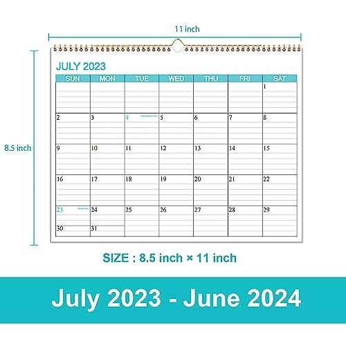 Cheericome Wall Calendar 2023-2024 - Wall Calendar Runs From June 2023 To June 2024, 13 Monthly Wall Calendar With Premium Paper Is Great For Home Or Office, 8.5" X 11.5" Blue Wall Planner #TOP1