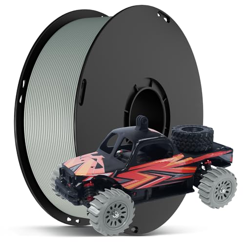 ANYCUBIC ABS Filament 1,75mm, 3D Drucker Filament für Starke und Llanglebige Komponenten, Hoch Temperaturbeständiges, Intelligente Identifikation 1KG Grau ABS Grau