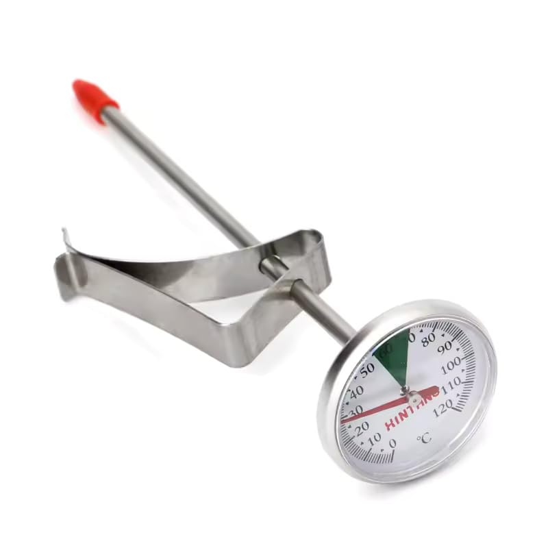 Termómetro de cocina de acero inoxidable con clip, 0-120°CThermómetro de sonda de acero inoxidable – Rango de 0 °C a +120 °C