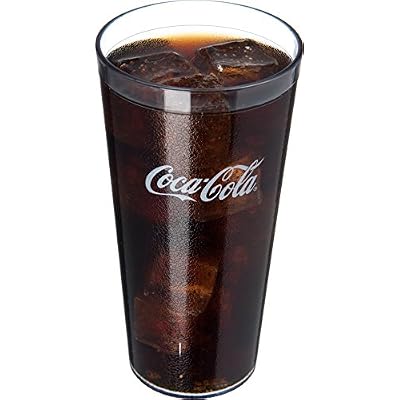 Carlisle FoodService Products 52243550G Stackable Restaurant SAN Plastic Coca-Cola Tumbler/Cup, 24 oz, Clear (Pack of 72)