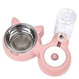 🐈【SICHERES UND NICHT GIFTIGES MATERIAL】Edelstahlschale+PP-Schalenboden+ungiftige Plastikflasche.Schützen Sie die Gesundheit Ihres Haustieres.