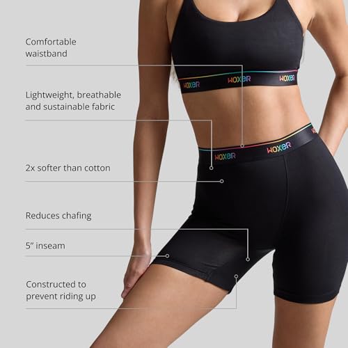 Image of Woxer Womens Baller 5 inch High Waisted Boy Shorts Underwear - Seamless Boxer Briefs, Boyshort Panties, No Show Women's Boxers