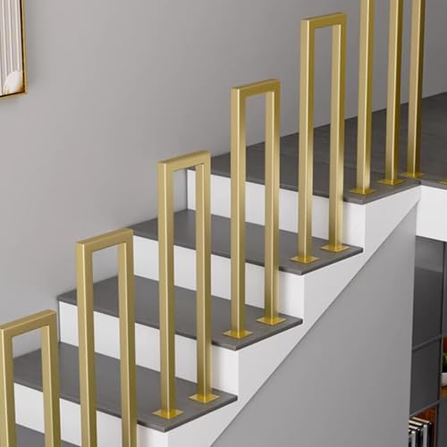 Rambarde d'escalier dorée en U métallique antidérapante pour couloir et grenier
