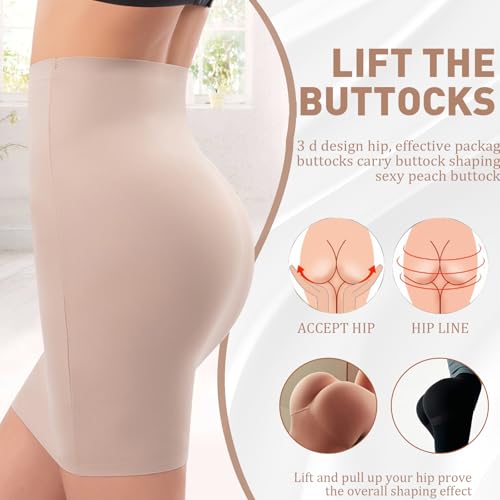 ZENGSING Unterrock Damen, Nahtlos Body Shaper Kleid, Hohe Taille Miederrock, Stark Formend Body Shaper für Frauen, Shapewear Rock (DE/NL/SE/PL, Alphanumerisch, M, Regular, Regular, Hautfarbe)