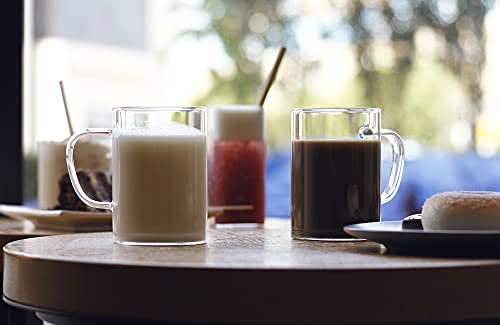 Luxu Glass Coffee Tea Cups Set Of 4,Clear Glass Mugs For Hot Or Cold Beverages(16 Oz),Large Wide Mouth Glassware For Mocha,Latte,Water,Chocolate,Drinks And Juice,Great Gifts For Home And Office #TOP5