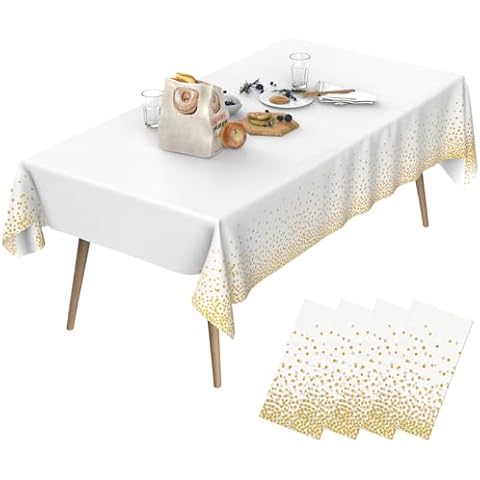 WenYa Disposable Party Table Cloths with Dots Cover
