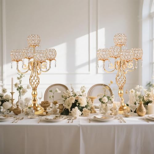 Candelabro decorativo de cristal de 5 brazos como regalo de aniversario 7