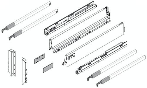 Blum Tandembox antaro D-Railing Drawer Runner Set | 1 Pair 30 kg 550 mm | Full Extension Blumotion Grey