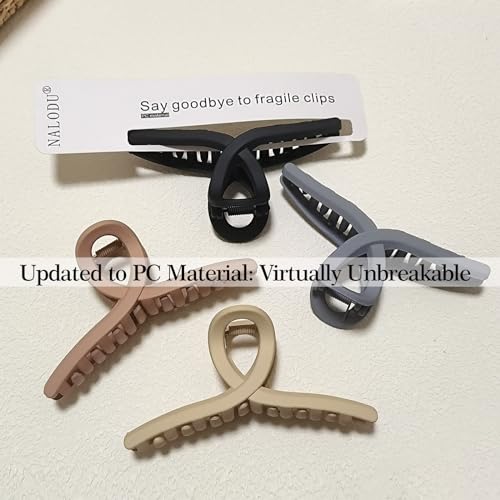 Nalodu 4.3 Inch Hair Claw Clips Large No Slip Big Matte Jaw Butterfly Clip For Thin Fine Thick Hair Women thumb #1