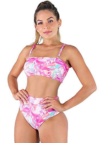 Biquini MVB Modas Top Faixa Hot Pants Cintura Alta