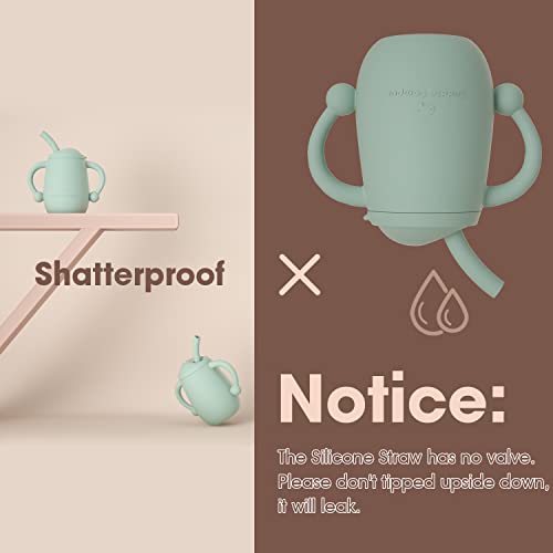 Cuddle Campus CUP-026 100% Silicone Baby Training Cup, Shatterproof Toddler Sippy Cups With Straw thumb #5