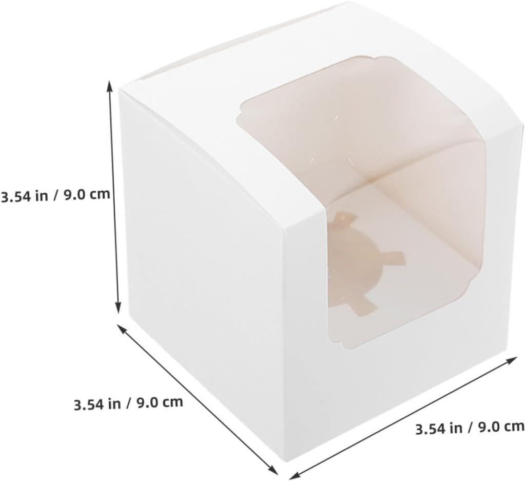 40pcs White Individual Cupcake Boxes with Inserts and Window Lids Paperboard Dessert Containers Portable Muffin Carriers for Weddings Birthdays Showers