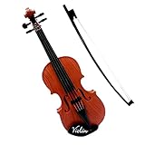 Mini violino infantil acustico com 4 cordas e arco para iniciantes