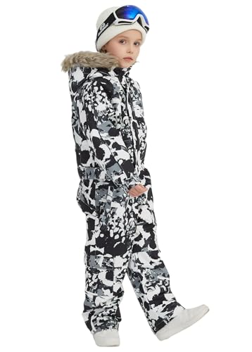 Image of Kids Girls Boys Waterproof Colorful One Piece Snowsuits Coveralls Ski Suits Jackets Winter Jumpsuits
