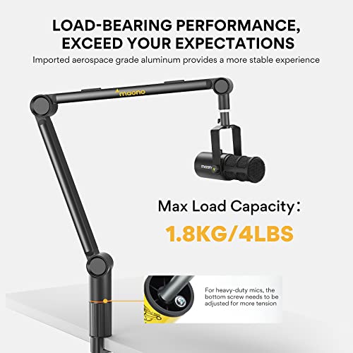 Image of Maono Microphones Boom Arm, Upgraded Version BA90 Stand Arm Stand with 3 /8 inch to 5 /8 inch Screw Adapter Clip Compatible with Maono,Rode,Blue Yeti, HyperX QuadCast,and other Mic