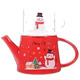 Théière de noël avec tasse – sa structure est ergonomique et munie d'une anse pour une prise en main et un versement facilités