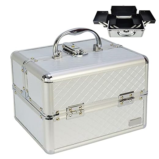 Maleta Maquiagem e Joias Frasqueira Prata CBRN19151