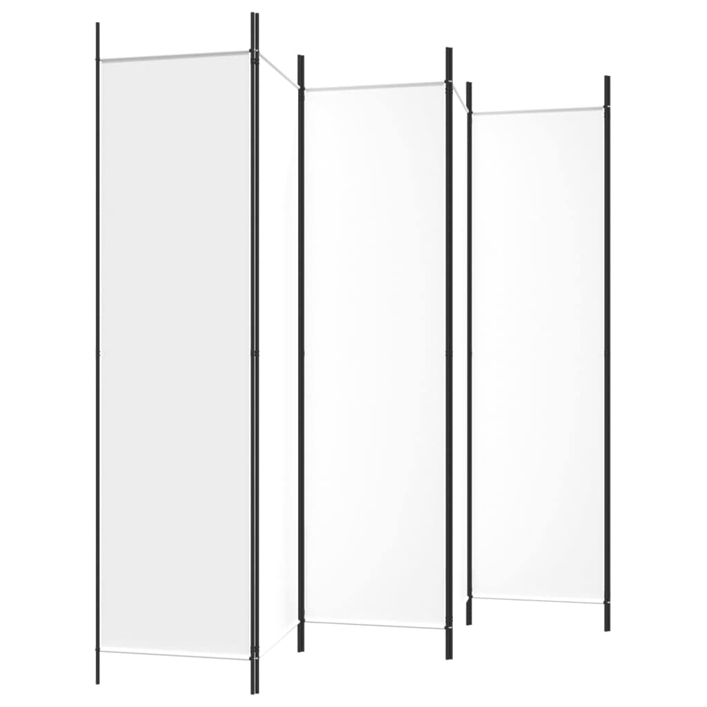 Generico Divisorio a 6 Pannelli Bianco 300x200 cm Tessuto,Bianco,5.51kg,350190