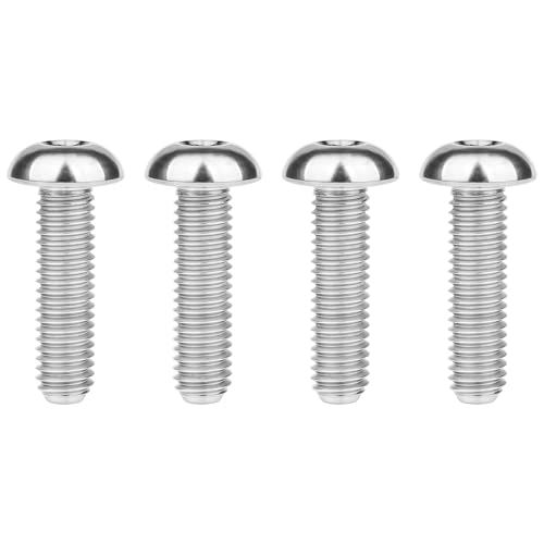 Image of Titanium Bolt M4x6 8 10 12 15 20mm Hex Head Screws for Bicycle Pack of 4 (Silver, M4x15mm)