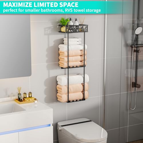 Hapirm TOWEL RACKS FOR BATHROOM Towel Rack Bathroom Storage - 3 Tier Over The Door Towel Rack thumb #3