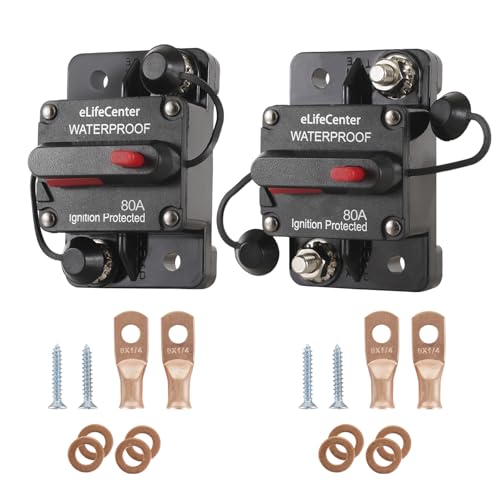 80A Circuit Breaker Power Protector with Manual Reset 12V-48V DC