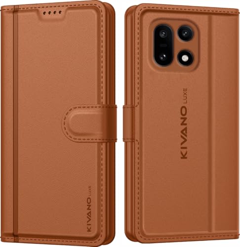 Image of KIVANO LUXE Compatible with OnePlus 15 5G Artisanal Leather Wallet Case with Card Holder for Men Women, Magnetic Flip Folio Cover with Stand RFID Blocking Cell