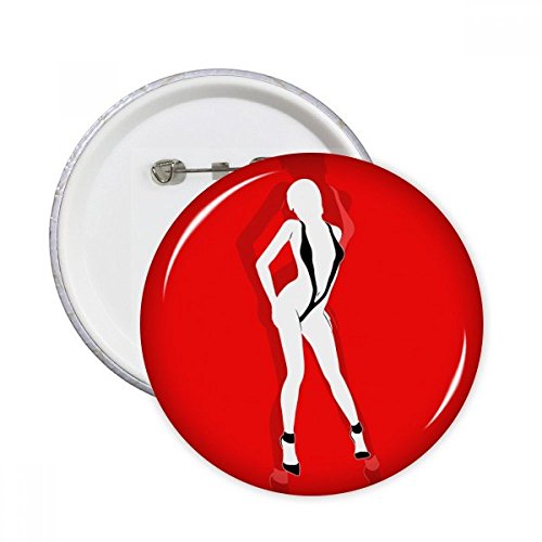 Badge bouton bikini stand de beauté femme ronde multicolore XXL pour vêtement