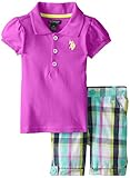 U.S. POLO ASSN. Little Girls' Bermuda Shorts and Polo Set