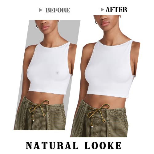 Voch Gala Non-Adhesive Nipple Covers For Women - Reusable & Washable Silicone Bra Liner No Show Inserts With Travel Box, Ideal For Sensitive Skin Creme #TOP2