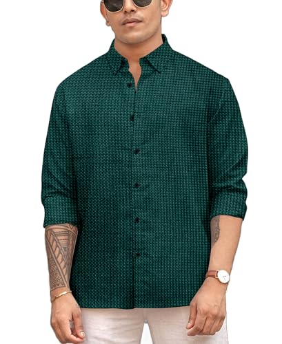 Image of Men's Casual Regular Fit Full Sleeve Collared Shirt, Stylish Fashion Wear