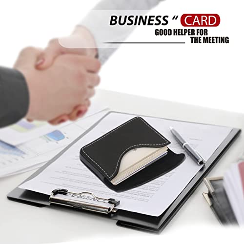 Www Pu Leather Business Card Holder, Business Card Case With Magnetic Shut For Men & Women, Holds 25 Business Cards,Black #TOP2