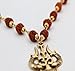 The Great Indian Store Original Rudraksha Mala, Golden Om Trishul Damru Pendant, Religious Locket for Men and Women Pack of 1