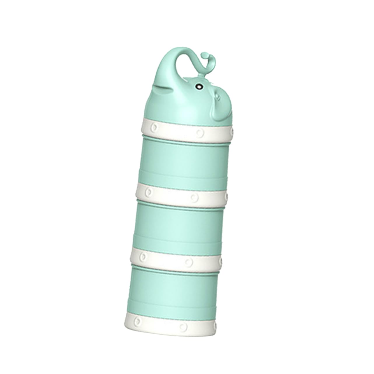 Yardwe Cartoon Elephant Portable Milk Powder Box Food Grade Container with Independent Sections No Leakage Design for Formula and Snacks Green Color