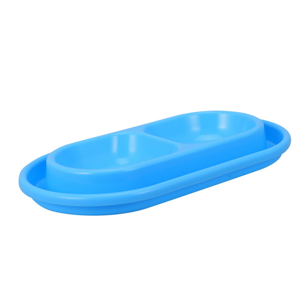 COLLBATH Innovative - Design Double Bowl Feeder for Cats Dogs Plastic Outdoor Indoor