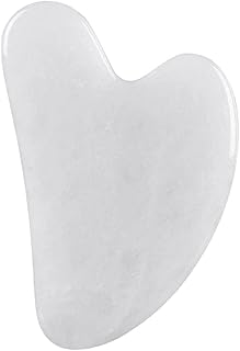 Gua Sha Facial Tool, Uramoto 100% Natural Jade Stone Guasha Board for SPA Acupuncture Therapy Trigger Point Treatment, Gua Sha Scraping Massage Tool (White)