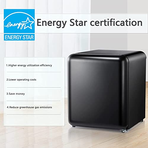 Image of Antarctic Star Compact Refrigerator Mini Fridge for Beverage, Ice Cream, Vegetable, Fruit, 1.7 Cu. Ft., Freezer with Drip Tray, Bottle Racks and Defrost Button, Great for Bedroom, Office, Garage, Dorm, Black