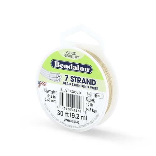 Beadalon 7-Strand Stainless Steel Beading Wire, .018 in / 0.46 mm - Silver