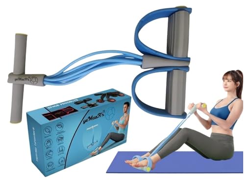 Image of yeMaaR's 6 tube Exercise Equipment Set Tummy Trimmer Yoga Pedal Puller Resistance Band Tube Stretching Band Pilates & Home Workout Equipment for Men & Women Fitness Weight Loss Strength Training Gear