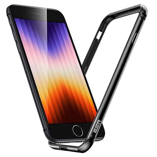 ESR Crown Bumper Case Designed for iPhone SE 2020 Case/iPhone 8/7 Case, Metal Frame Armor with Soft Inner Bumper [Zero Signal Interference] [Raised Edge Protection] for iPhone SE 2020/8/7, Silver