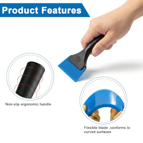 Image of STHIRA Car Silicone Squeegee for Window Tint Car Washing Scratch-Free Water Wiper Silicone Blade Auto Detailing Tool Glass Mirrors Paint Removal Film Application Glass Cleaning Wiper