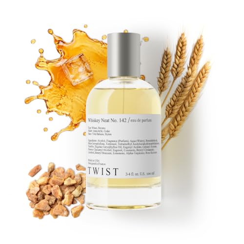 Twist Whiskey Neat No. 142 - Inspired by K. Old Fashioned, Long-Lasting Perfume for Men, Vegan, Clean Ingredients, Whiskey &amp; Woody – Spray 100 ml | 3.4 fl. oz.