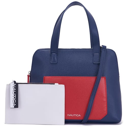 Image of Nautica Brand Printed Satchel Handbag For Women | Spacious Compartment with Zipper | Handbag For Women | Stylish Branded Stachel Bag For Women | Detachable & Adjustable Strap | Idle Size