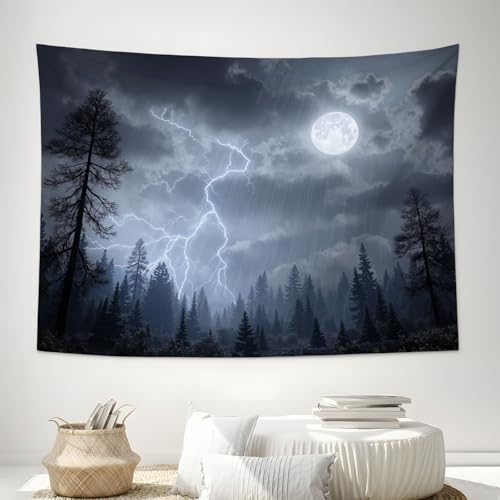 Tapisserie lune et foudre DACRWEKZ grand format pour salon