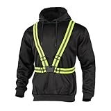 FONIRRA Hi Vis Hoodie for Men Safety Fleece Coat High Visibility Pullover Sweatshirt Construction Work Jacket