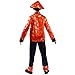 PGOND Boys Red Traditional Chinese Dragon Kung Fu Costume With Hat (L)